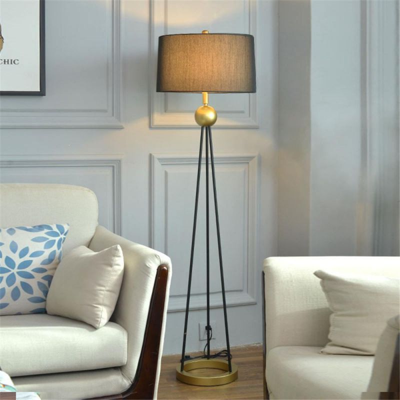 American Country Fabric Art Floor Lamp Nordic Post-Modern Bedroom Iron Standing Lamps for Living Room Home Decor LED Stand Light