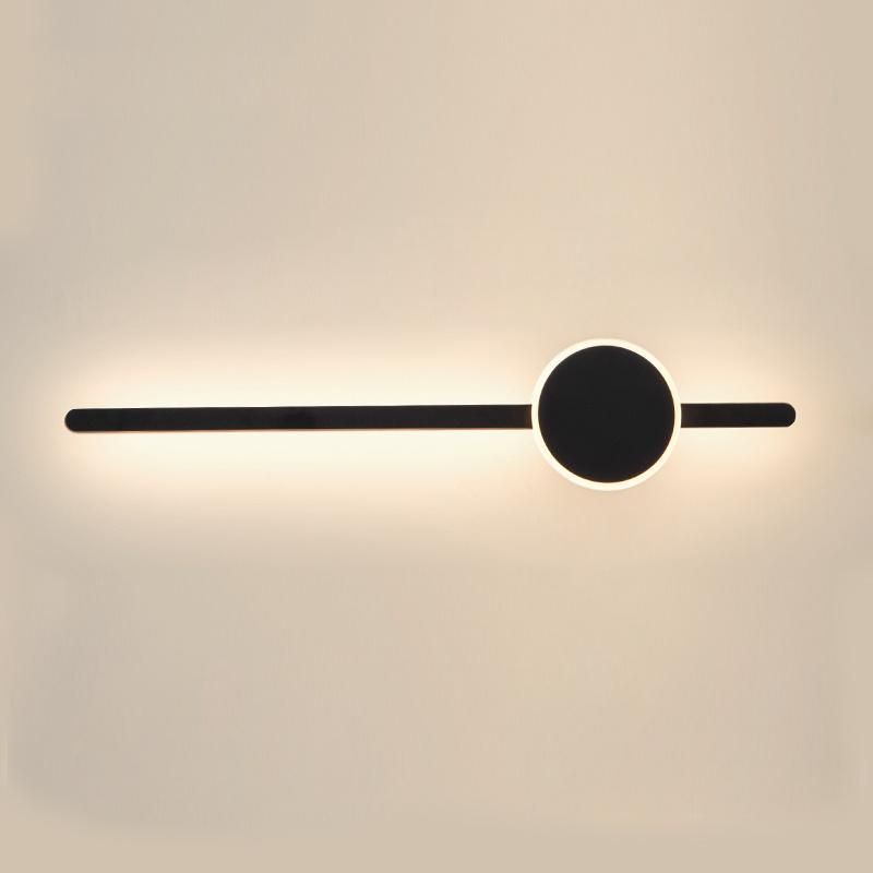 Nordic Simple Design Linear Black LED Wall Light for Hotel