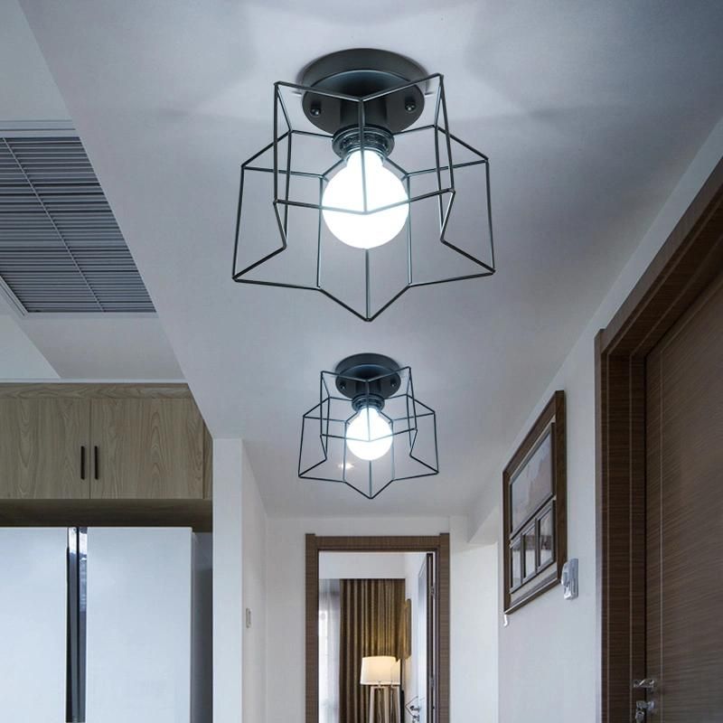 Industrial Cage Retro Ceiling Lights Fixtures for Hallway Bedroom Indoor Lighting (WH-LA-19)