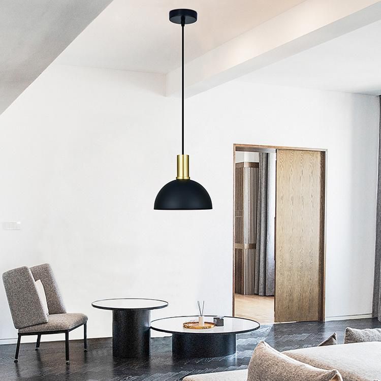 Nordic Industrial Wrought Iron Black LED Hanging Lamp Home Decor Indoor Lighting Modern Minimalist Pendant Light