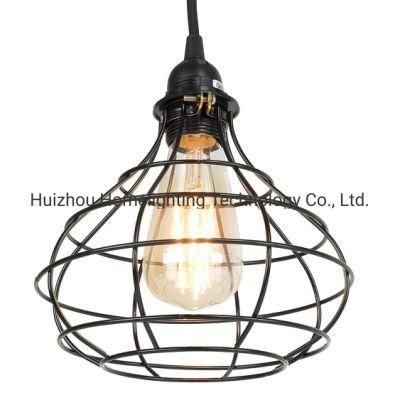 Jlc-7012 Unique Industrial Style Black Iron Cage Pendant Lamp