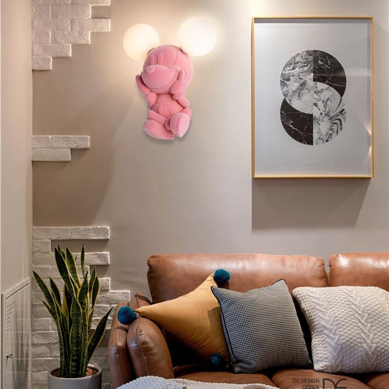 Cute Monkey Bear Mouse Children Room Wall Light with G4 Bulb Resin Doll Wall Light (WH-OR-141)