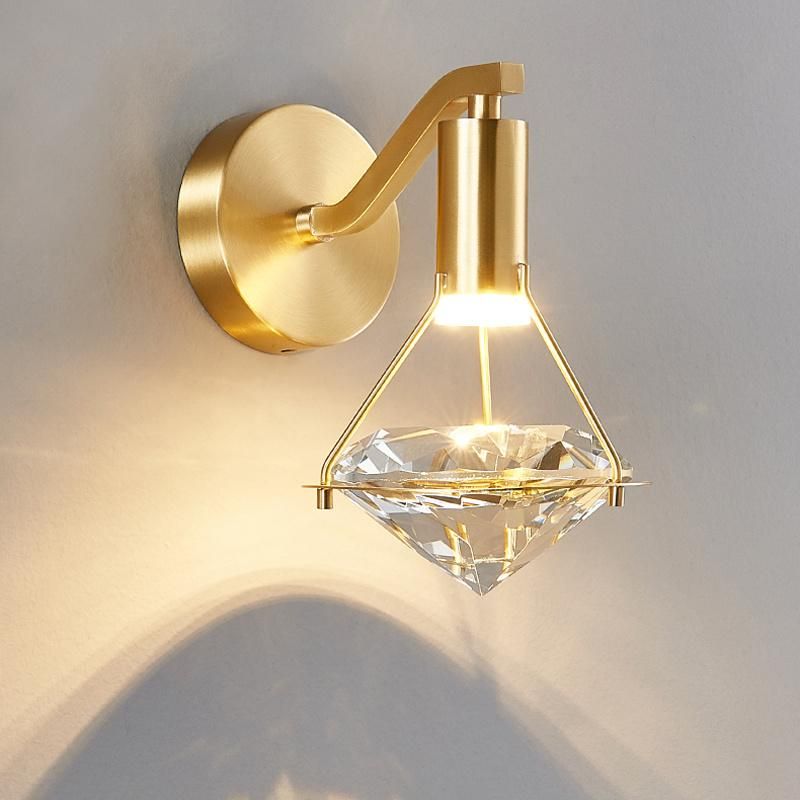Light Luxury Bedroom Bedside Wall Lamp Living Room Corridor Crystal Diamond Light