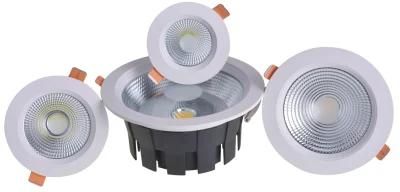 Long Life Span Isolated Driver 2700-6500K Recessed Ceiling Anti-Glare 3-in-1 Color 20W LED COB Spotlight Panel Light Downlight