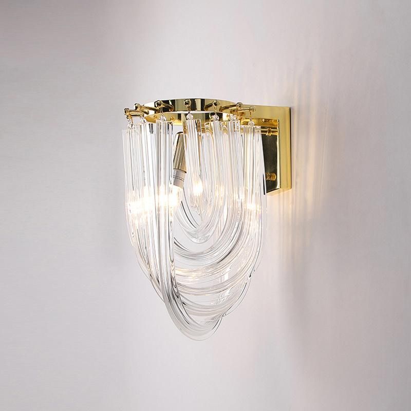 Modern Contracted Light Sitting Room Bedroom Corridor Metal Glass Wall Lamp