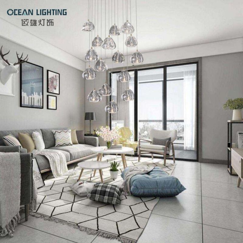 Golden Warm Lighting 3000K Spherical Metal 22*3W Crystal Chandelier Luxury