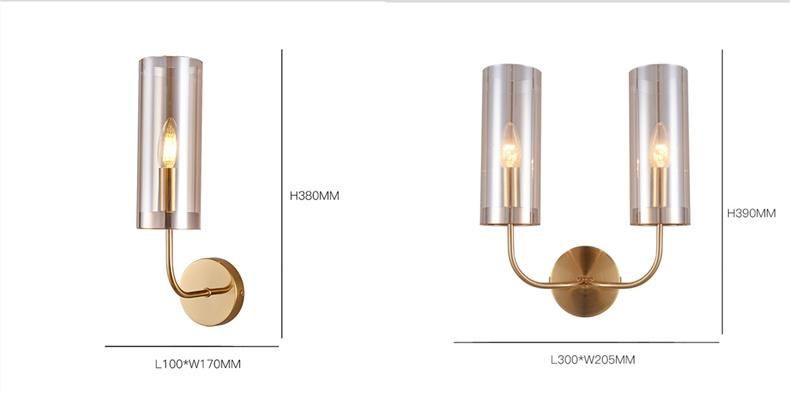 Modern LED Wall Lamp Gold Glass Wall Lamps for Living Room Bedroom Bedside E14 Candle Wall Lights (WH-OR-137)
