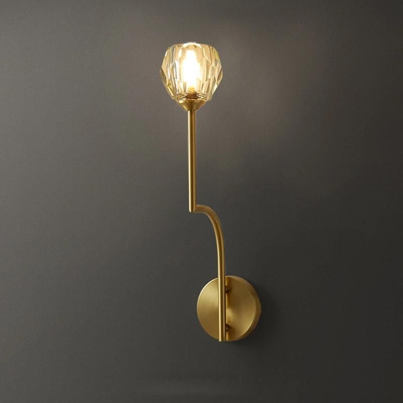 Modern Simple Room Personality Bedside Light Creative Crystal LED Wall Lamp