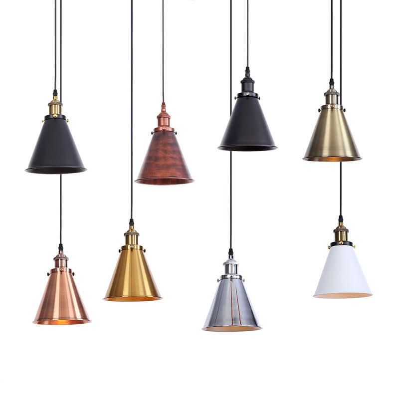 Modern Iron Retro Loft Industrial Style Pendant Lamps with Height Adjustable