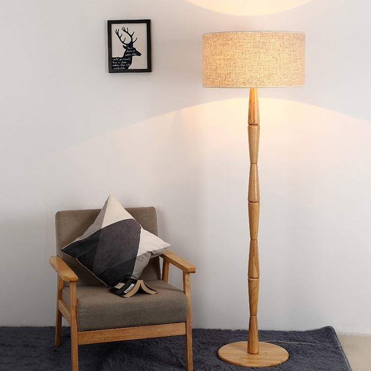 Modern Wooden Column Floor Standing Lamp for Living Room