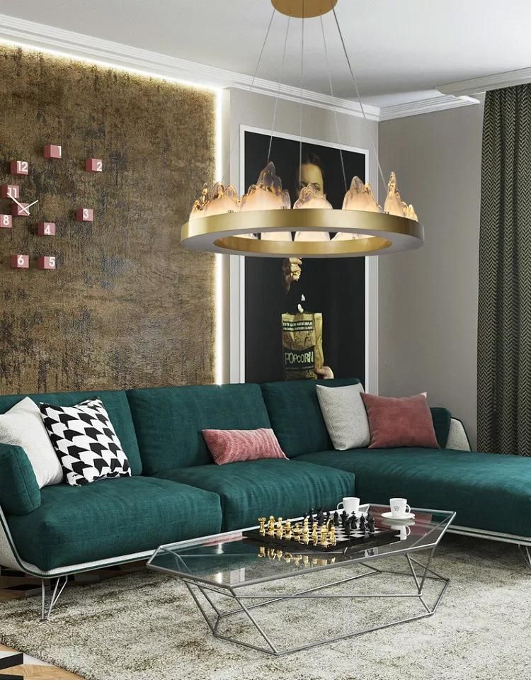 Modern Nordic Three Years Warranty Creative Personality Plant Antique Copper Chandelier for Living Room
