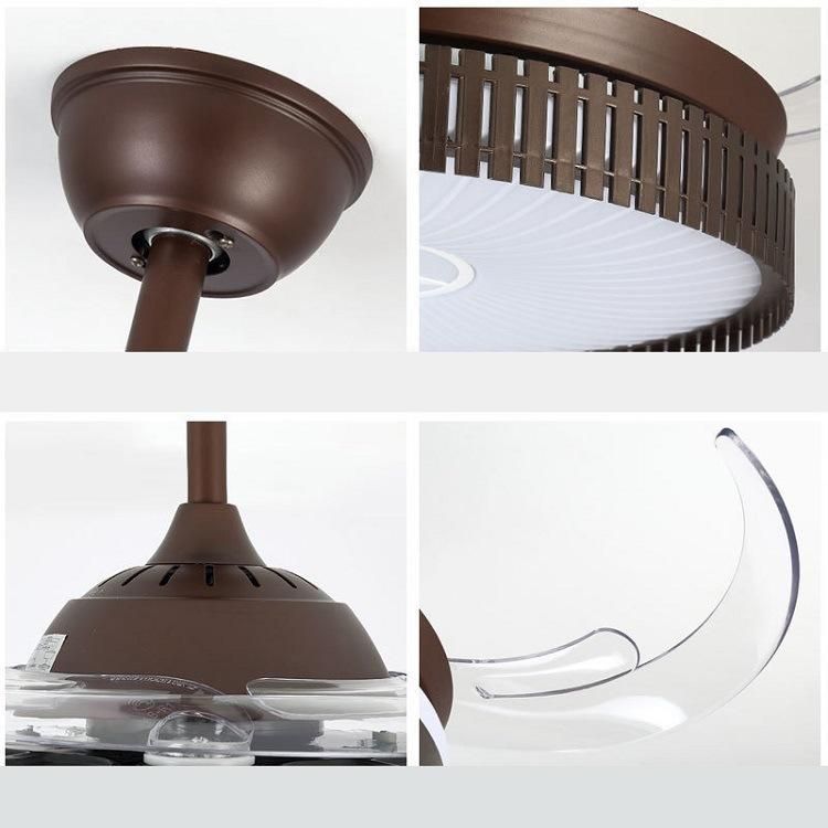 Round Ceiling Fan Hanging Ceiling Fans for Home Office Family Room Ceiling Fan with Light