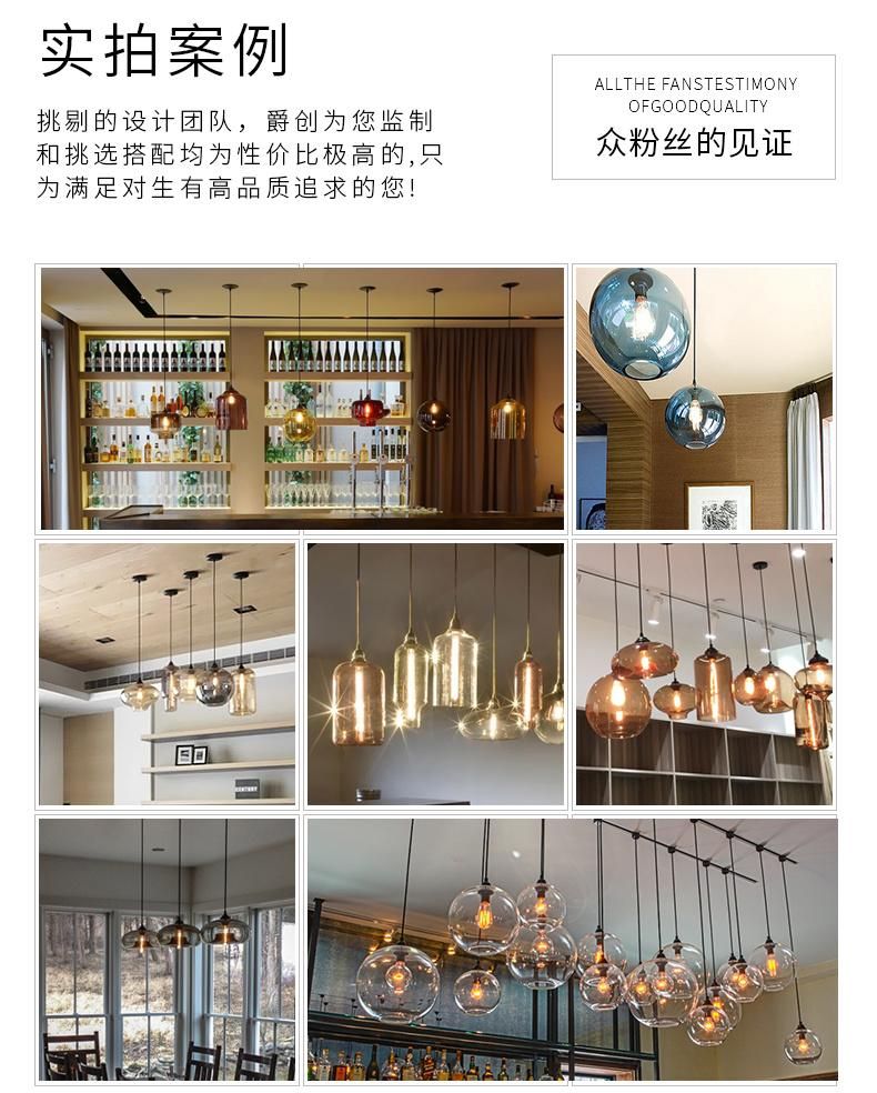 Coloured Glass Pendant Lights for Kitchen Bar Restaurant Lighting (WH-GP-02)