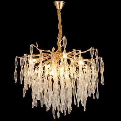 2022 Long Strip Golden Luxury Chandelier for Family Restaurant Shop Window