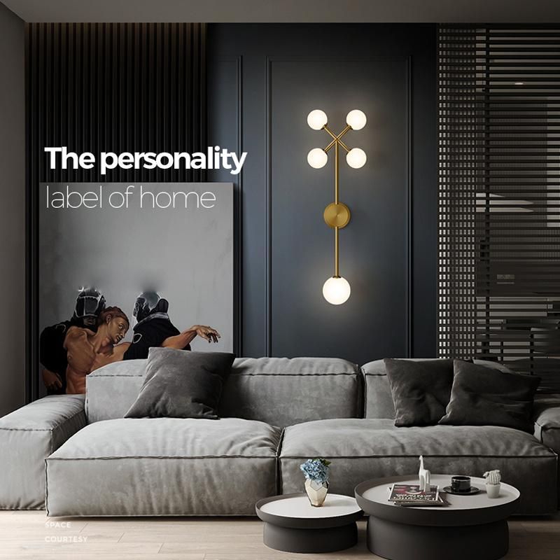 Copper Bedside Wall Lamp Bedroom Nordic Corridor Background Wall Creative Personality Lighting