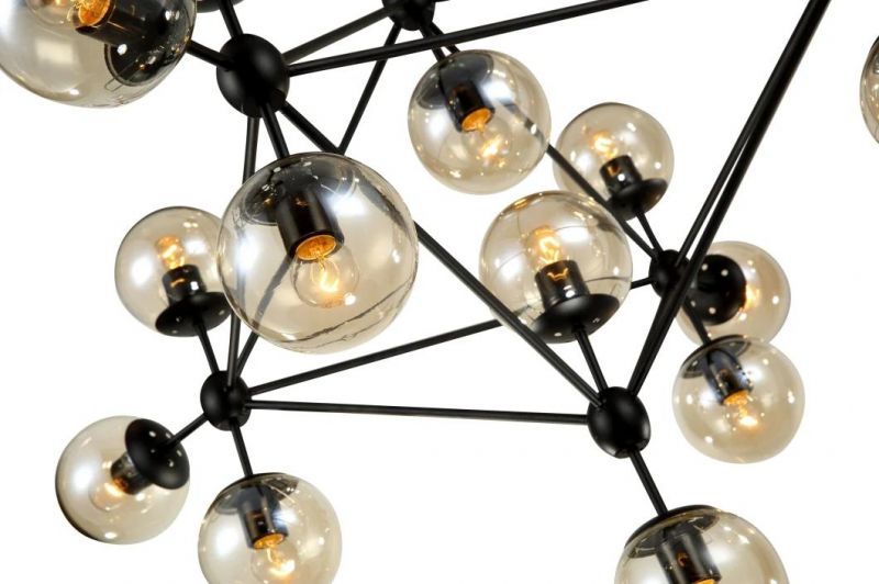 Nordic Clear Globe Glass 5 Heads Branching Decorative Indoor Magin Bean Pendant Lamp