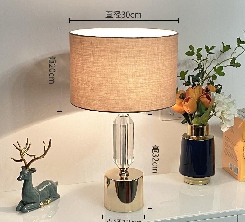 Famous Royal Light Luxury Crystal Table Lamp Warm American Bedroom Bedside Lamp Modern Simple Creative Living Room Decorative Table Lamp