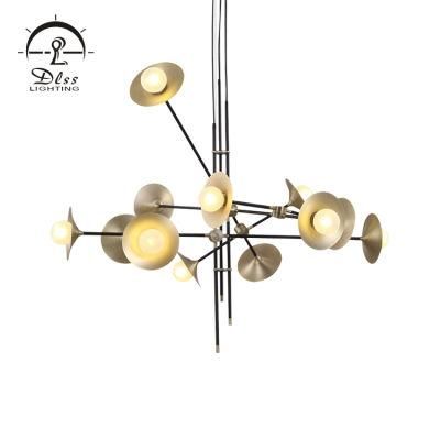 Modern Lamp Iron Glass Material LED Light Source Chandelier