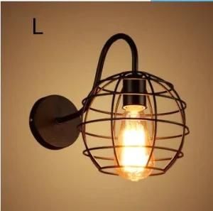 Black Cage Industrial Light Wall Lamp for Bedroom