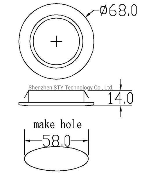 Recessed DC 12V Powered LED Down Cabinet Light for Frnitrure/Wardrobe/Kitchen/Counter