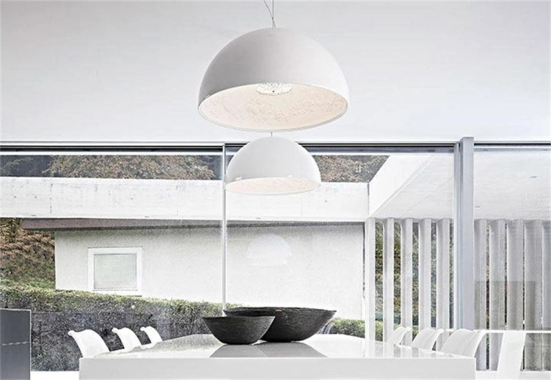 2022 Modern Luxury Black LED Pendant Lamp, Custom Hotel Engineering Chandeliers & Pendant Lamps, Semicircle Acrylic Lampshade