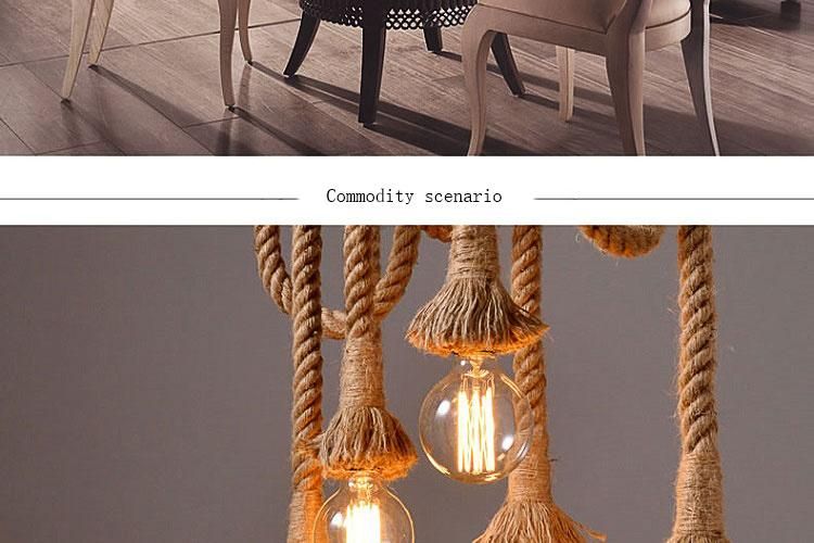 Vintage Rope Pendant Light Personality Loft Hemp for Kitchen Cafe Bar Decor Bamboo Pendant Light (WH-VP-74)