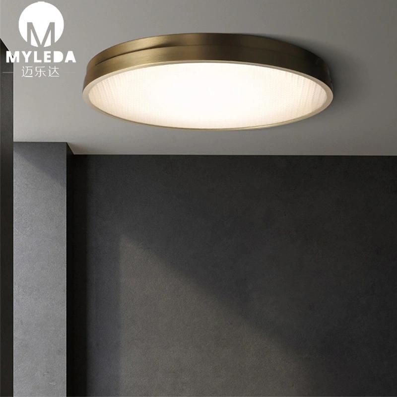 Modern Brass and White Acrylic Round LED Ceiling Lighting