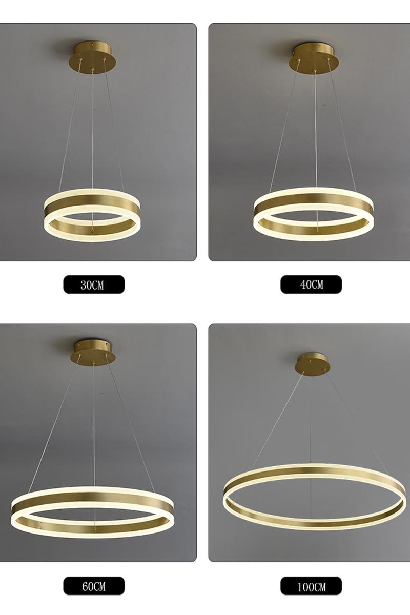 Modern Acrylic Chandeliers Aluminum Pendant Lights with 6rings