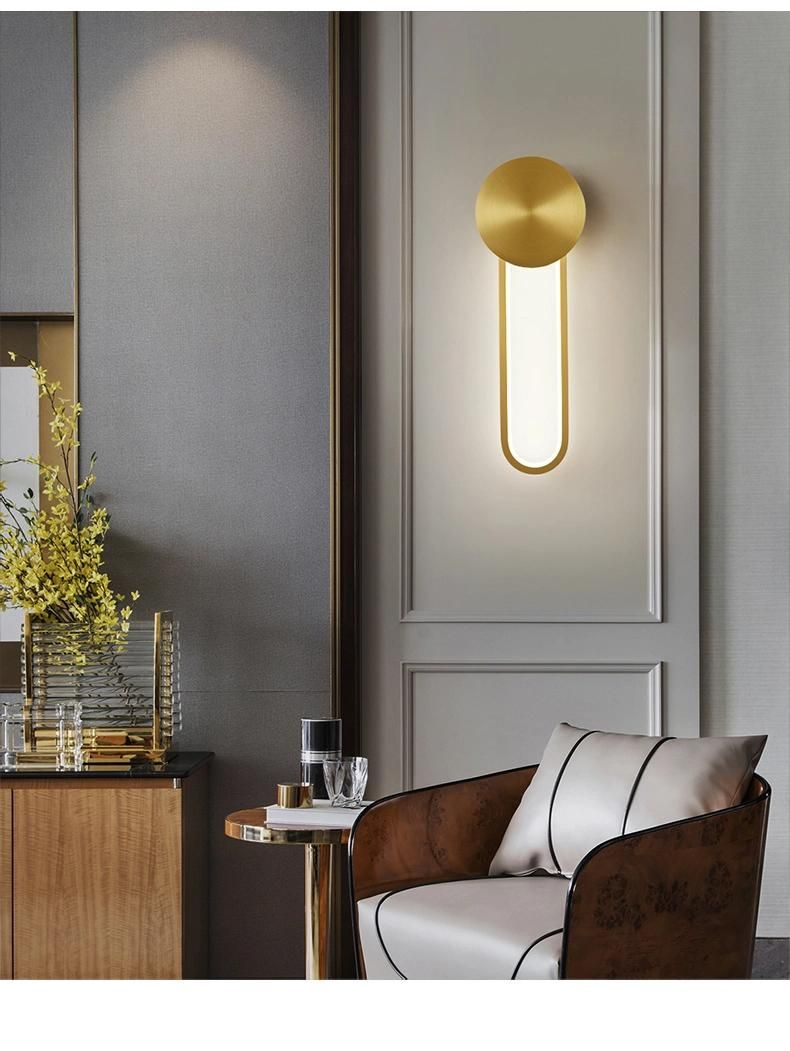 Modern Wall Lamp Lights for Bedroom Bedside Corridor Aisle Copper Wall Lamp (WH-OR-46)