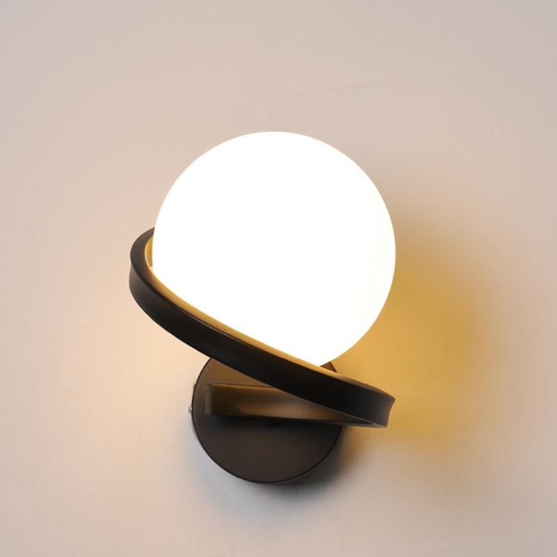 Simple and Modern Creative LED Bedroom Bedside Lamp Wall Lamp Staircase Hallway Glass Light