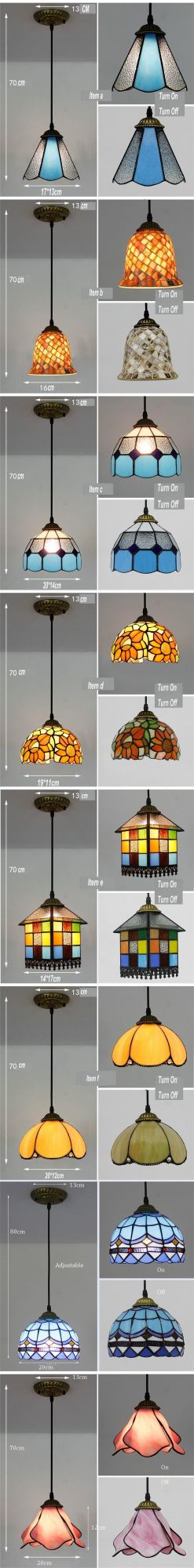 Tiffany Stained Glass Pendant Lights Vintage Mediterranean LED Kitchen Hanging Lamp Dining Room Stair Bar Home Lighting Fixtures