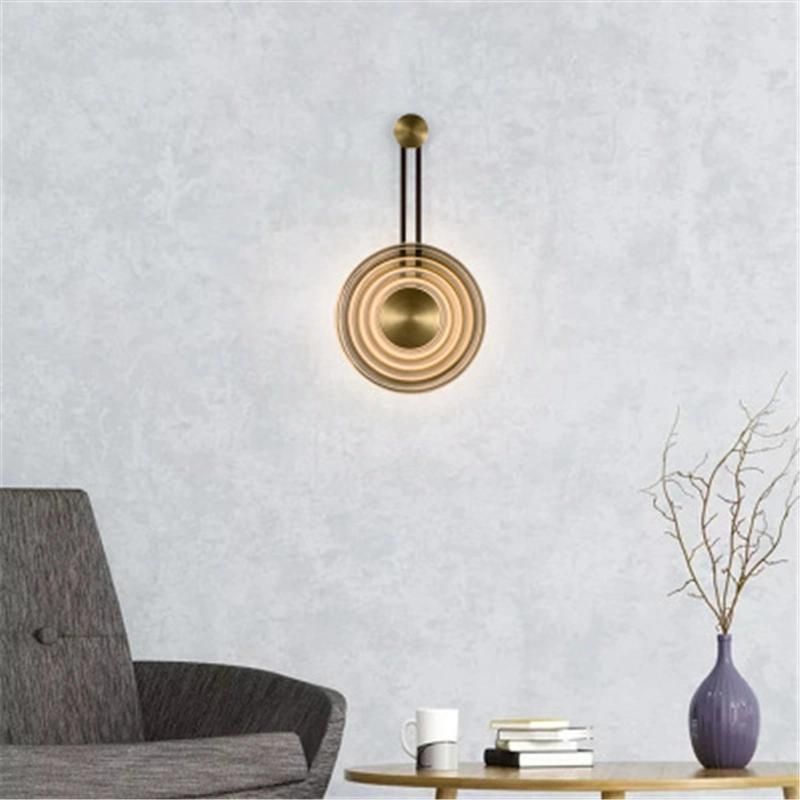 Modern Minimalist Clock Shape Wall Lamp Glass Bedroom Bedside Design Wall Light (WH-OR-145)