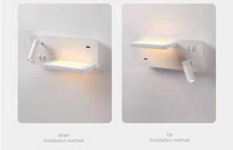 USB Charge Downlight Wall Light Multi-Function Modern LED Wall Light for Studyroom, Livingroom