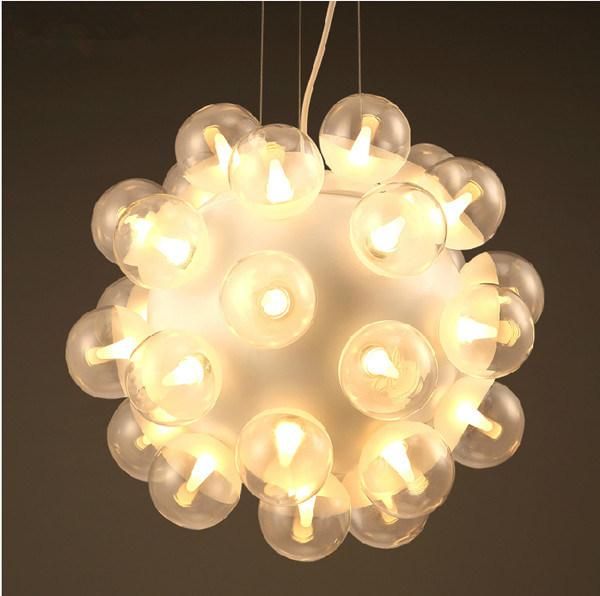 Modern Creative LED Round Glass Pendant Lamps for Lighting Chandelier