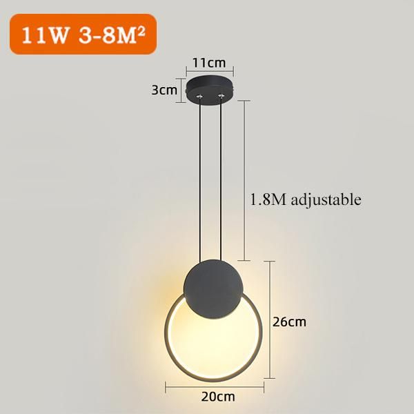 Modern Line Pendant Lamp Coffee Bedside Background Brandyn Minimalistic Frame Pendant Lamp (WH-AP-289)