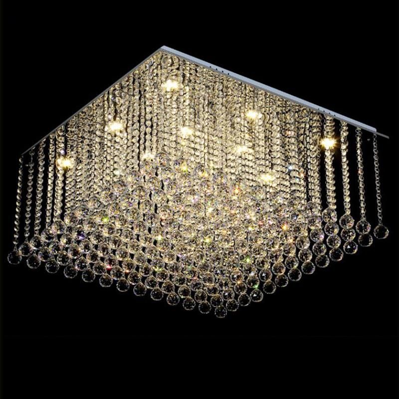 Square Flush Mount Crystal Chandelier for Luxury Living Room Crystal Chandeliers (WH-CA-95)