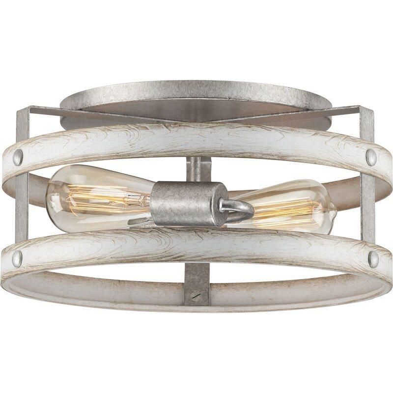 Semi Flush Mount Ceiling Has Dual Toned Frame Color Combinations of Galvanized Metal Finishes Semi Flush Mount Ceiling Light Fixtures