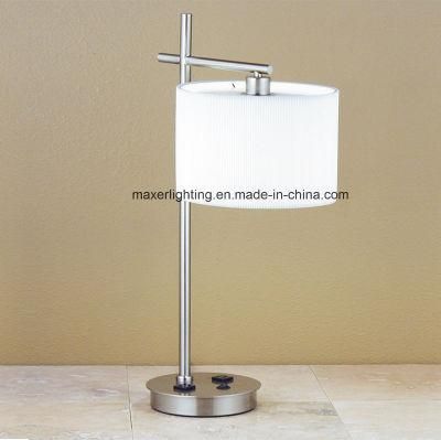 Hotel Table Lamp with Power Outlet for USA Market