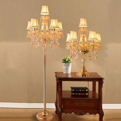 European Floor Lamps Living Room Bedroom Study Wedding Luxury Crystal Floor Lamp (WH-MFL-83)