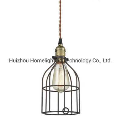 Jlc-7013 Industrial Rustic Iron Bird Cage Pendant Hanging Ligt Lamp