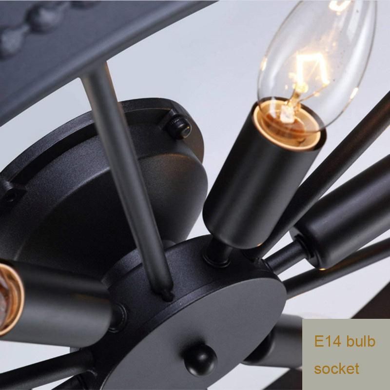 American Loft Industrial Light Design Round Iron Ceiling Lamp Bedroom Light Lamp Retro (WH-LA-26)