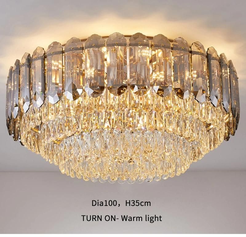 Luxury LED Ceiling Chandelier for Living Room Big Crystal Lamp Ceiling Light Fixture (WH-CA-67)