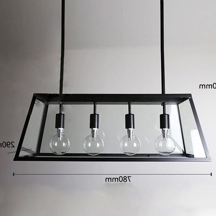 Loft Rectangle Pendant Lights with Glass Lampshade Vintage Pendant Lamp Fixtures (WH-VP-22)