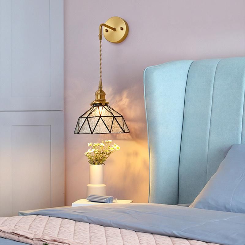 Glass Wall Lamp Bed Head Tiffany Light Corridor Retro Wall Light