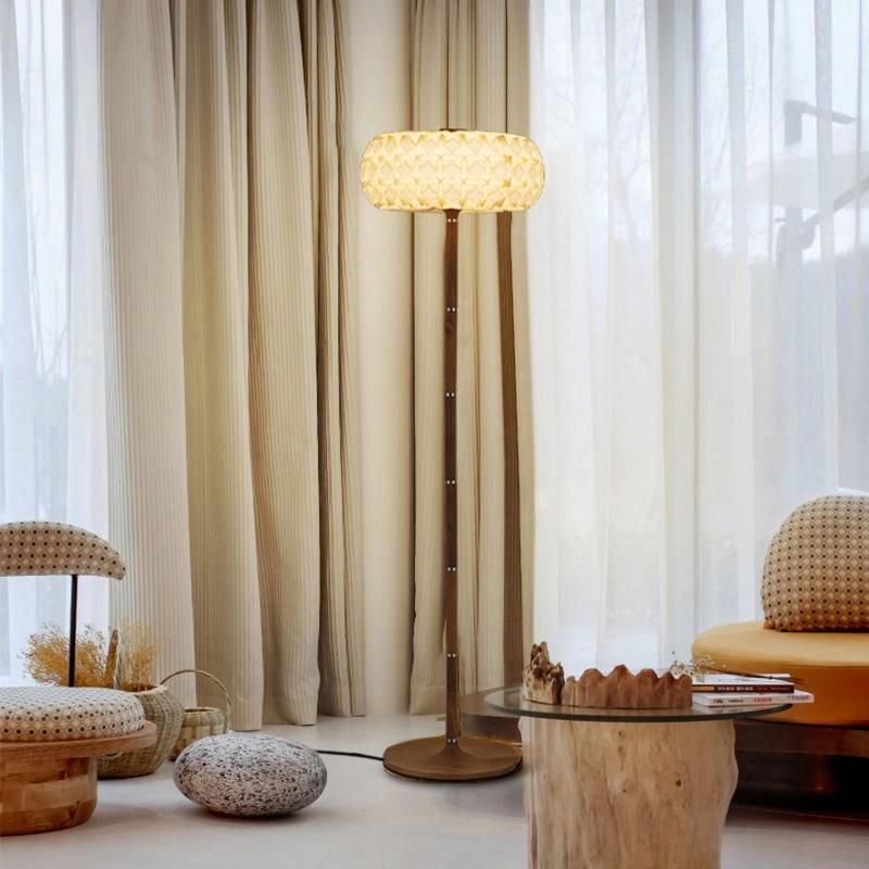 Modern Living Room Bedroom Dining Room Solid Wood Vertical Floor Lamp
