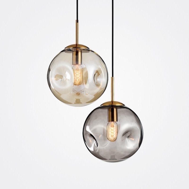 Smoked Glass Globe Decorative Modern Pendant Light