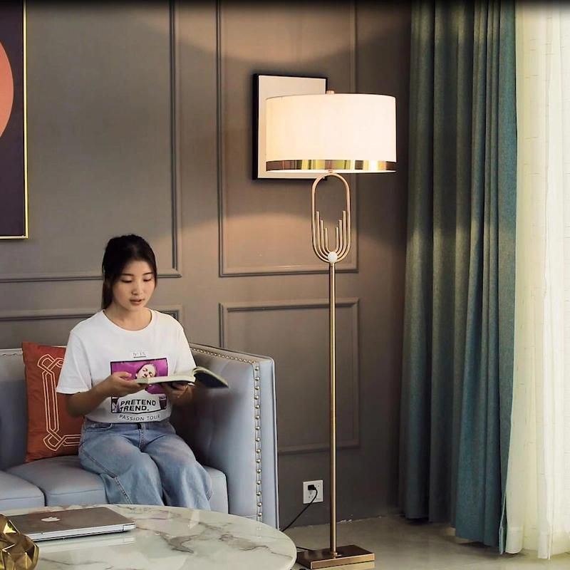 Creative U Shape Metal Tubular Floor Lamp Phnom Penh Lampshade Gold Floor Lamp (WH-MFL-24)