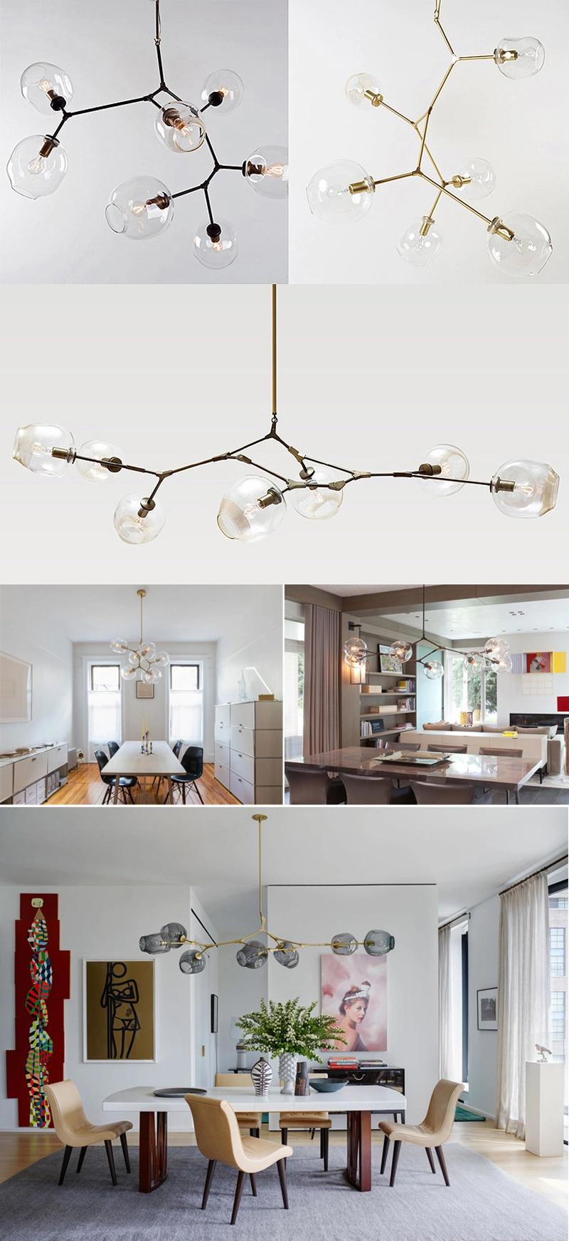 Modern Simple Style Coffee Shop Art Decor Suspension Iron Glass LED Pendant Lamp