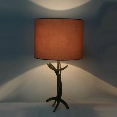 Hotel Decorative Fabric Shade Metal Body Table Light for Hotel Use