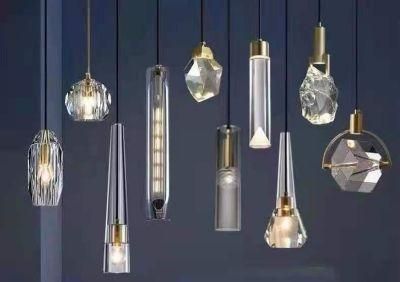 LED Chandelier Irregular Glass Transparent Creative Lighting